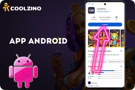 Coolzino Android app download page with mascot logo