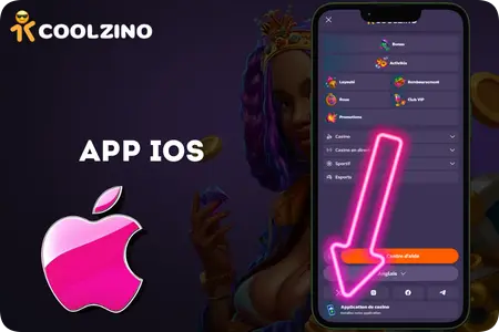 Coolzino iOS application interface with Apple logo